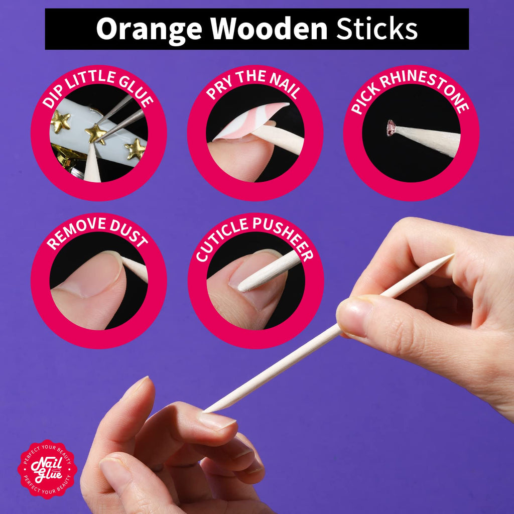 Teenitor nail glue complete kit with orange wood sticks
