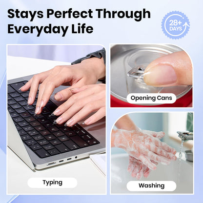 DIY nail extension setup with Beetles adhesive