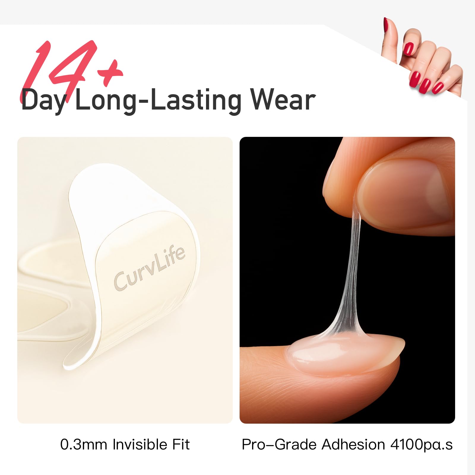 Close up of 0.3mm ultra thin nail adhesive stickers