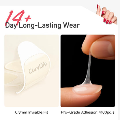 Close up of 0.3mm ultra thin nail adhesive stickers