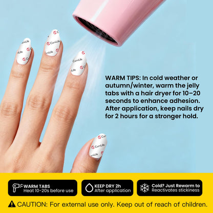 Gentle removal process of Curvlife nail adhesive stickers