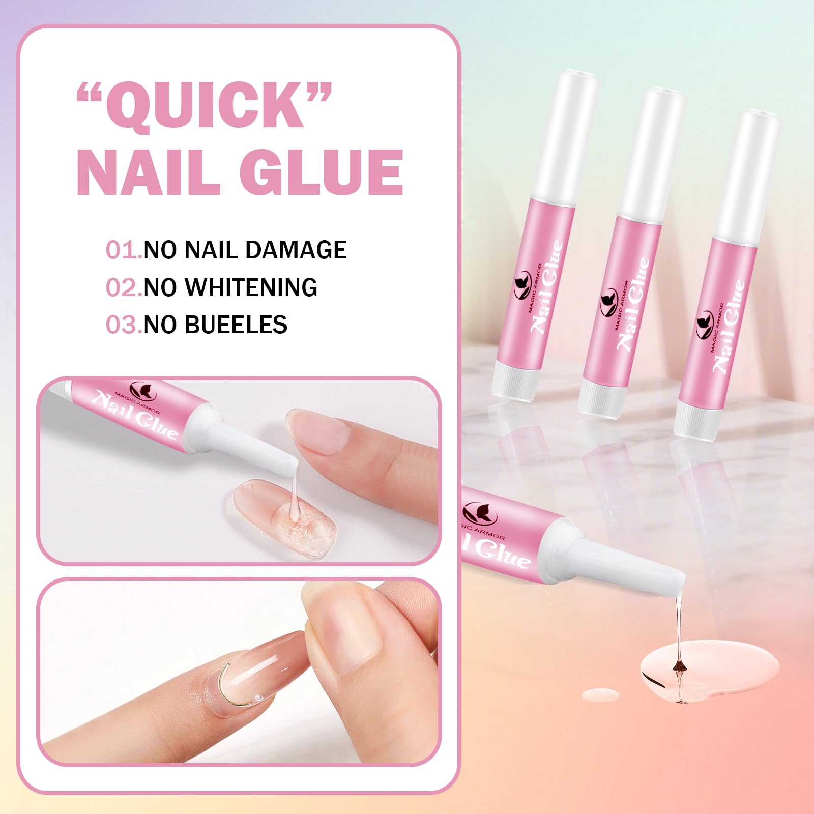 Close up of Magic Armor 2 gram nail glue tube