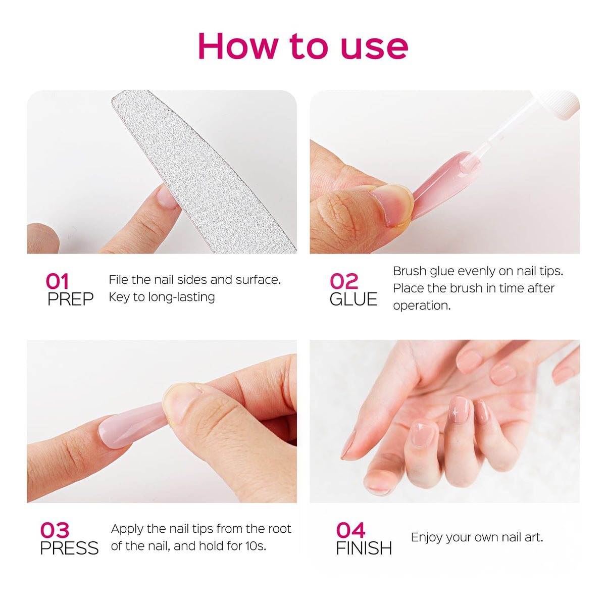 Tiphulan nail glue bottles side angle