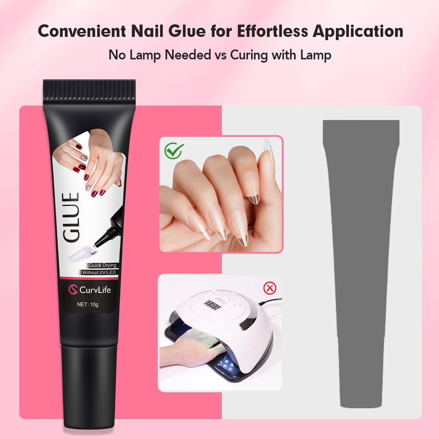Close up of Curvlife Click and Remove pen for nail glue