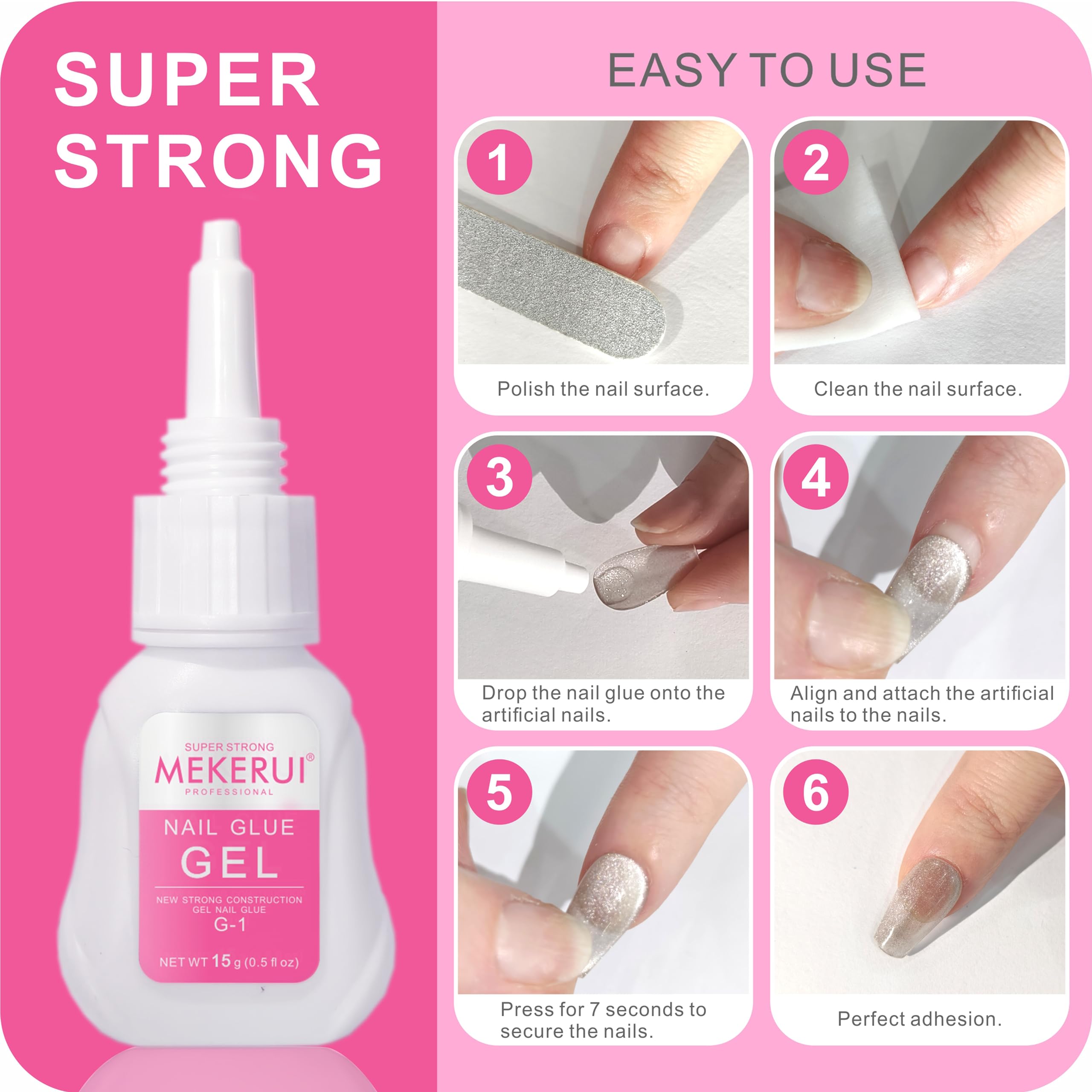 Mekerui 15g nail glue gel bottle packaging