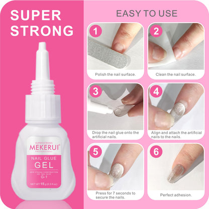 Mekerui 15g nail glue gel bottle packaging
