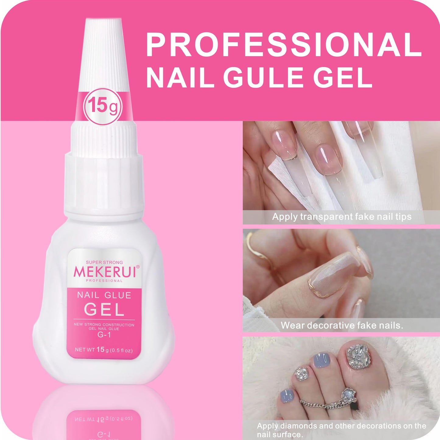 Application of Mekerui nail glue on press on nails
