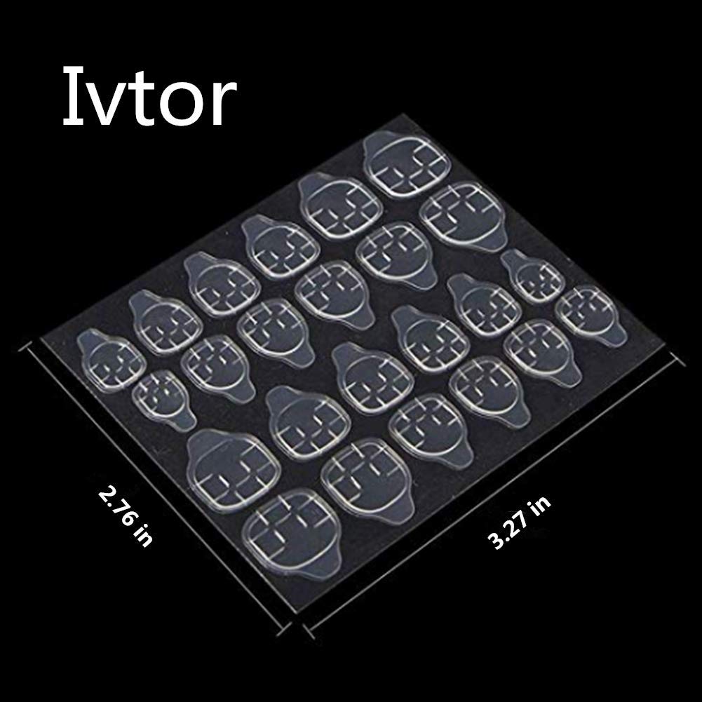 Ivtor transparent jelly adhesive tabs with various sizes for manicure