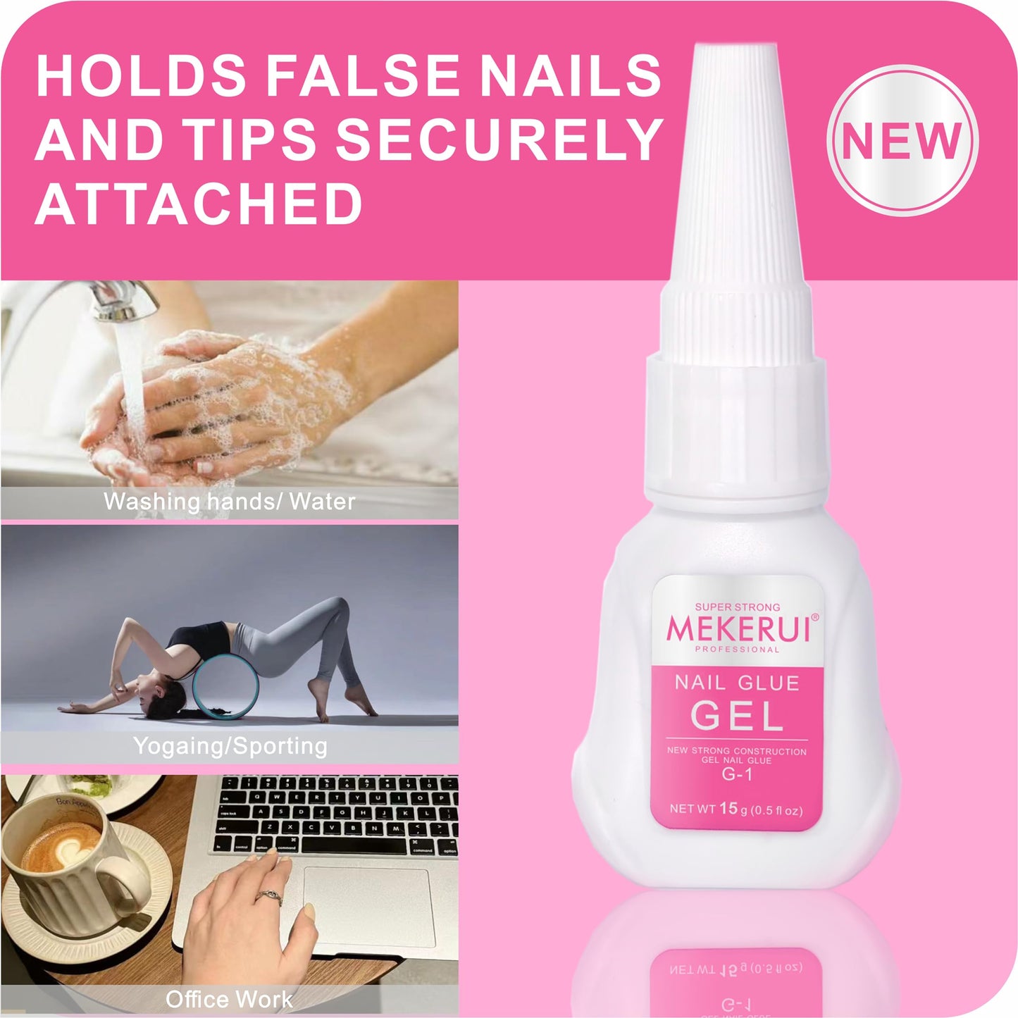 Mekerui nail glue gel waterproof and long lasting label