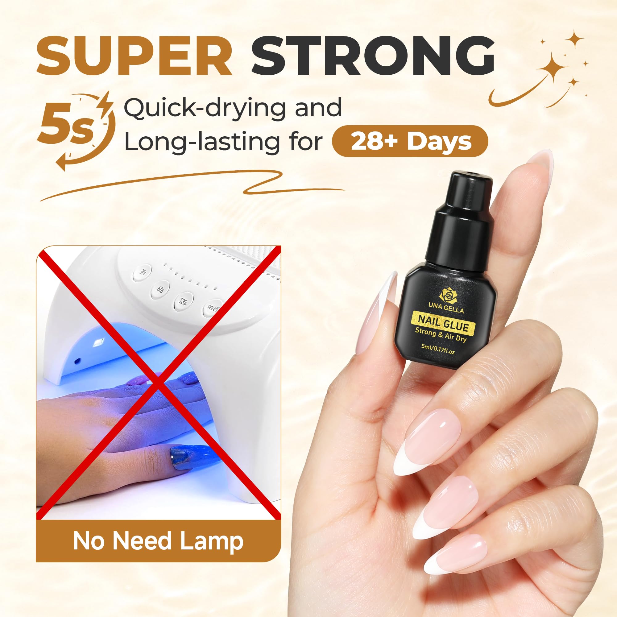 Una Gella nail glue bottle with precision opener accessory