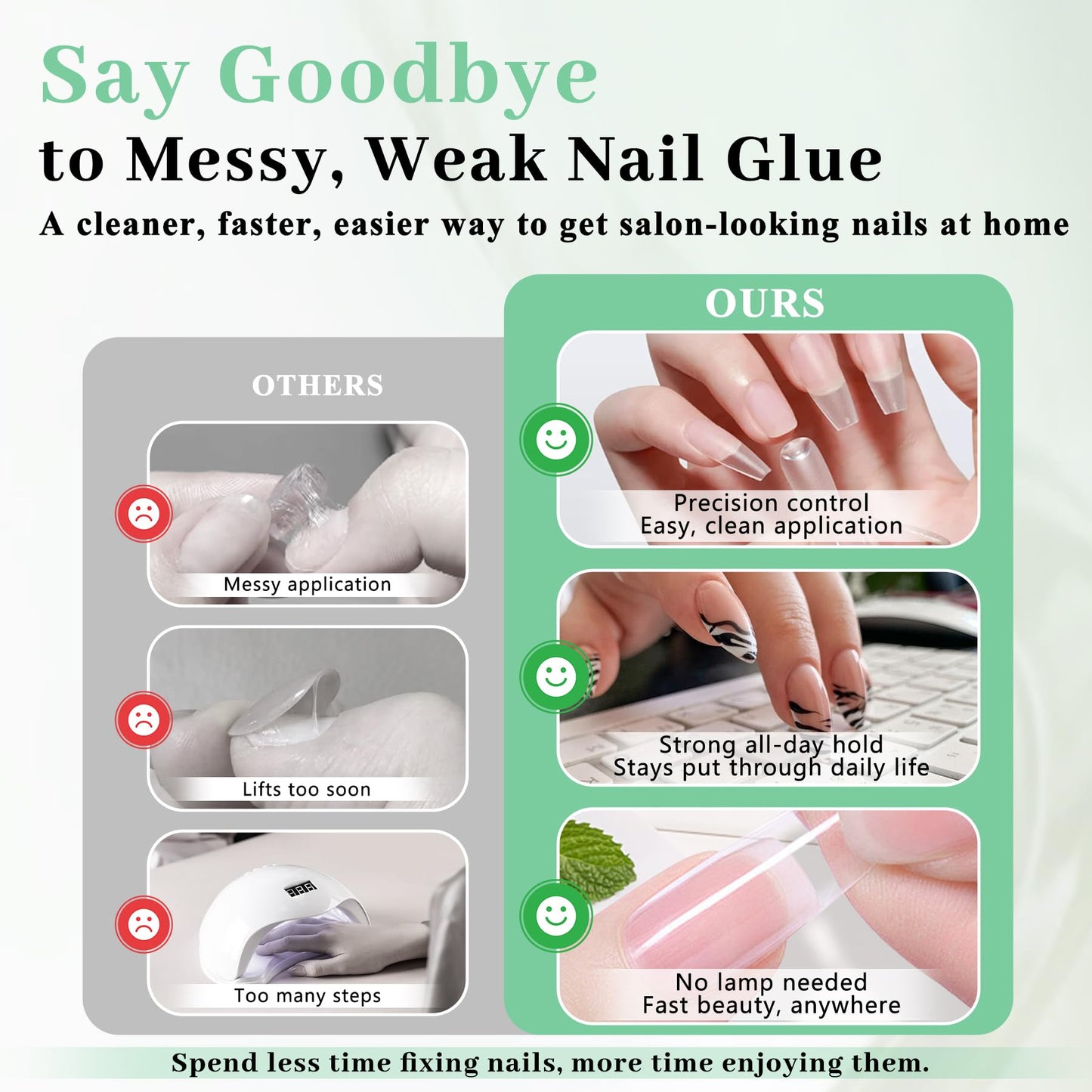 Close up of Leykosh fast drying gel nail adhesive texture