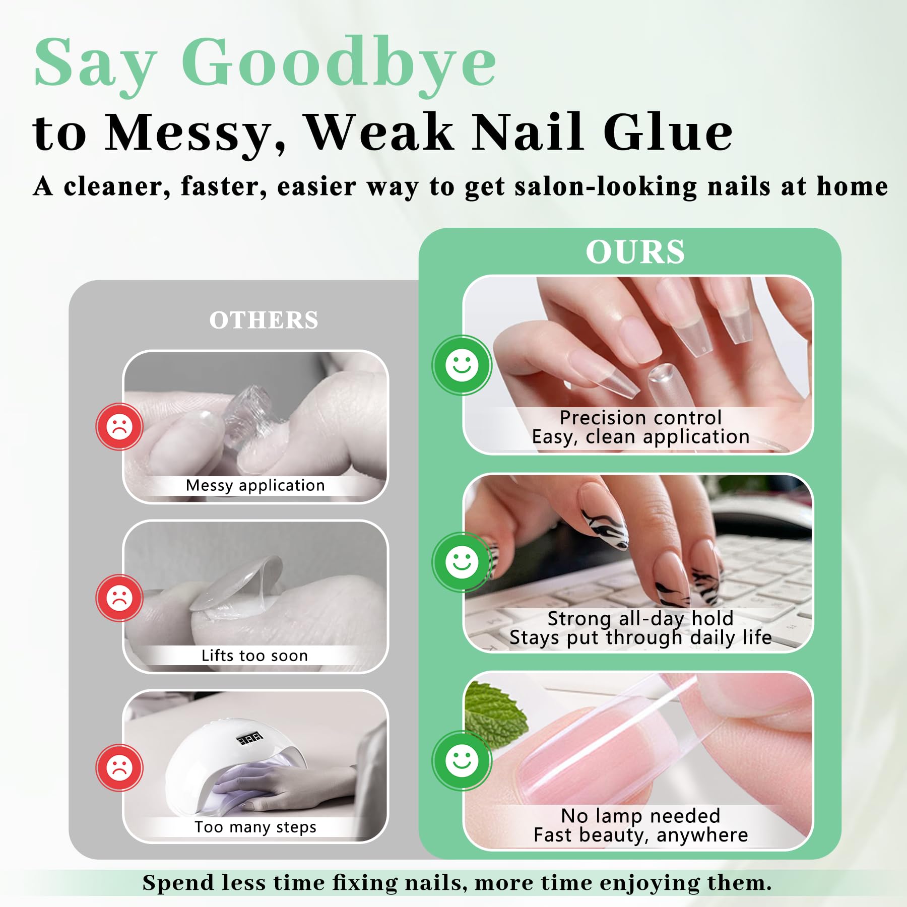 Close up of Leykosh fast drying gel nail adhesive texture