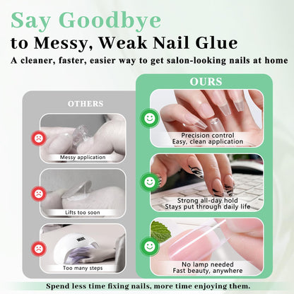 Close up of Leykosh fast drying gel nail adhesive texture