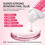 Morovan brush on nail adhesive showing applicator brush