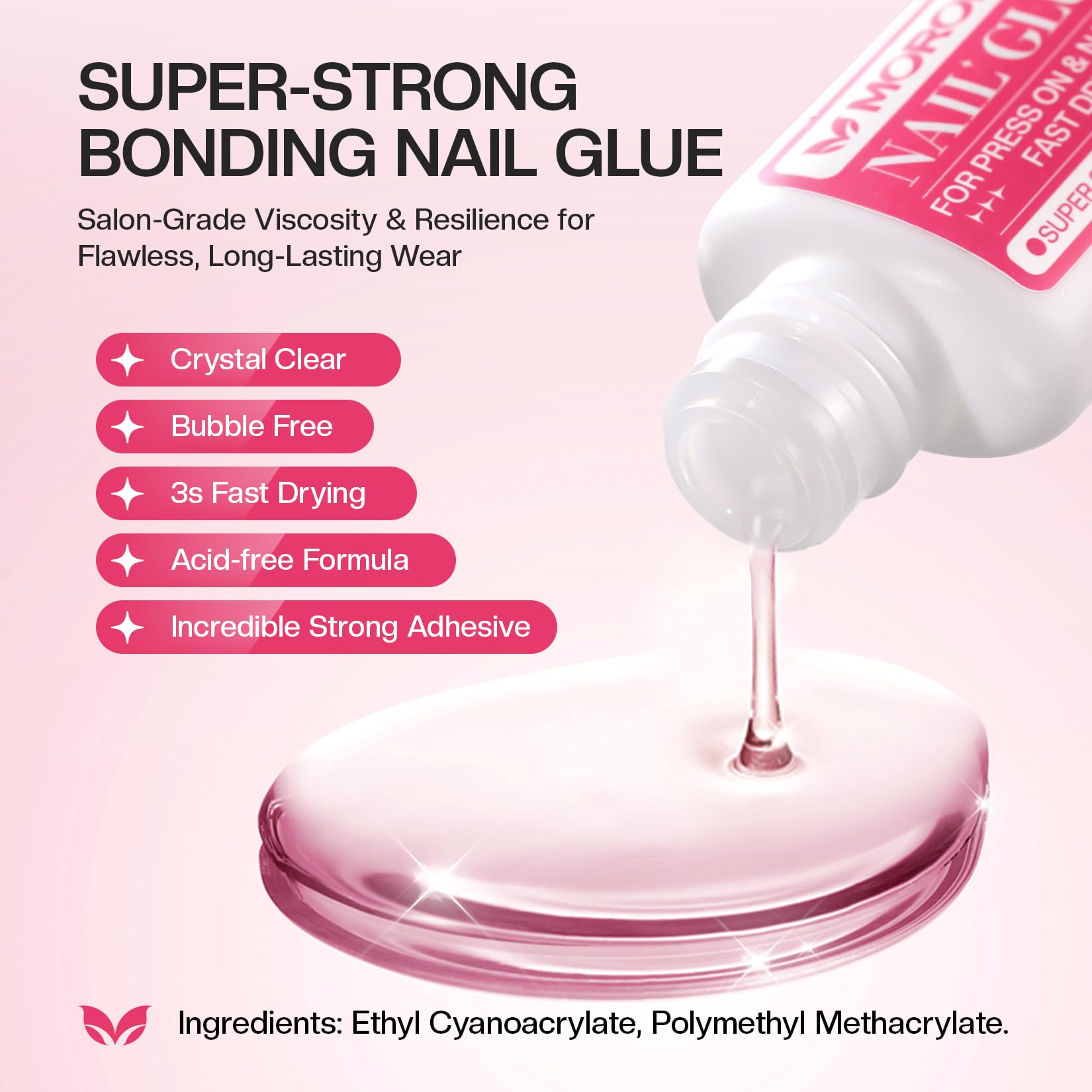 Morovan brush-on nail adhesive applicator detail
