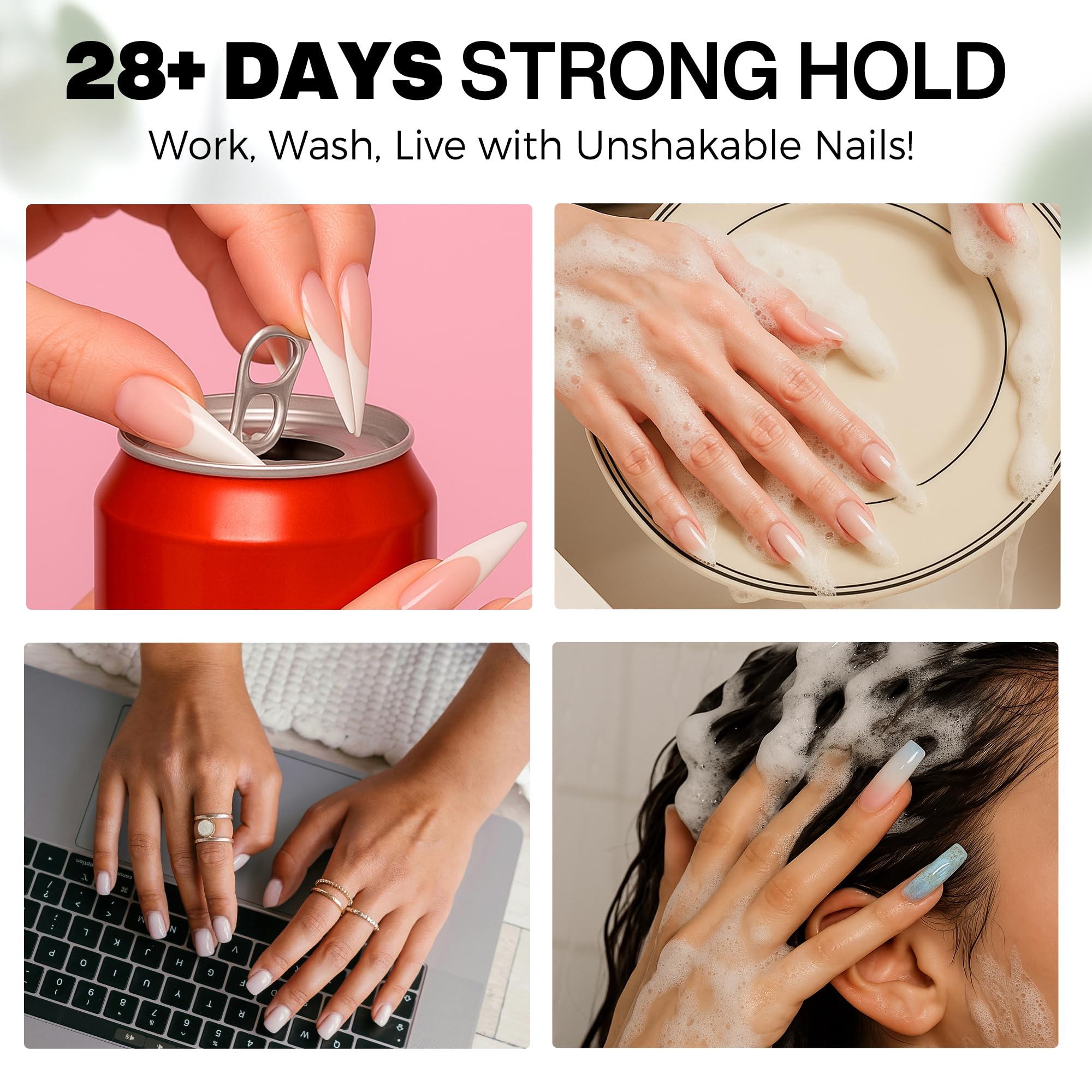 Application process of Luckyfairy solid glue gel on nail tip