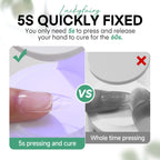 Demonstration of applying solid nail glue gel onto the underside of press-on nail tips.