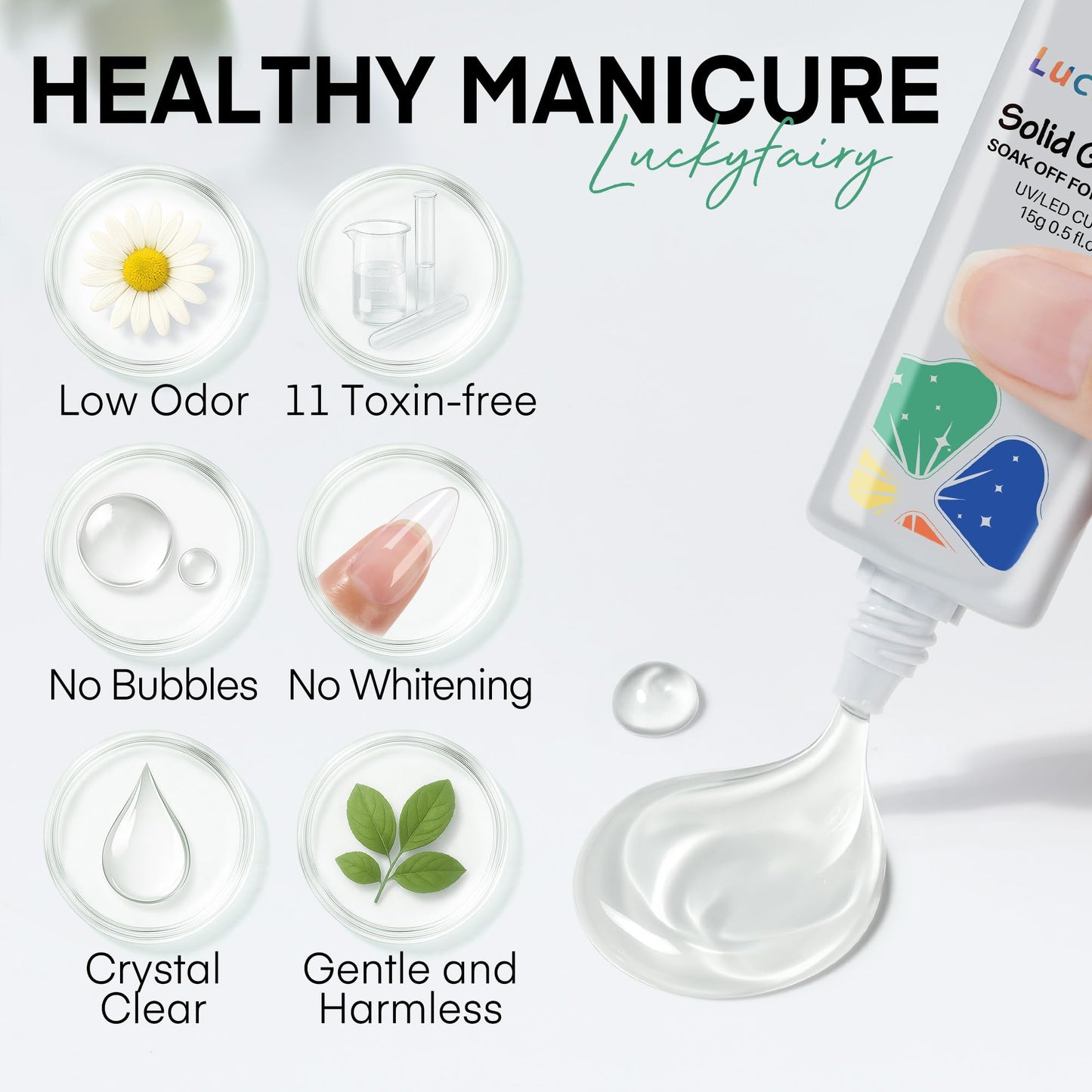 Luckyfairy nail glue gel used for 3D nail art decoration