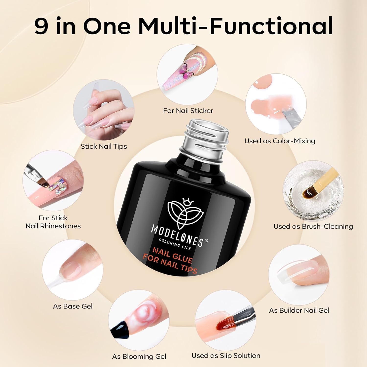 Close up of Modelones 9 in One glue gel texture