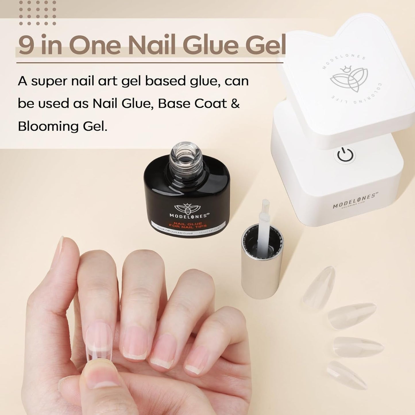 Modelones gel glue used for applying press on nails