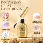 Una Gella nail glue shown with press on acrylic nail tips