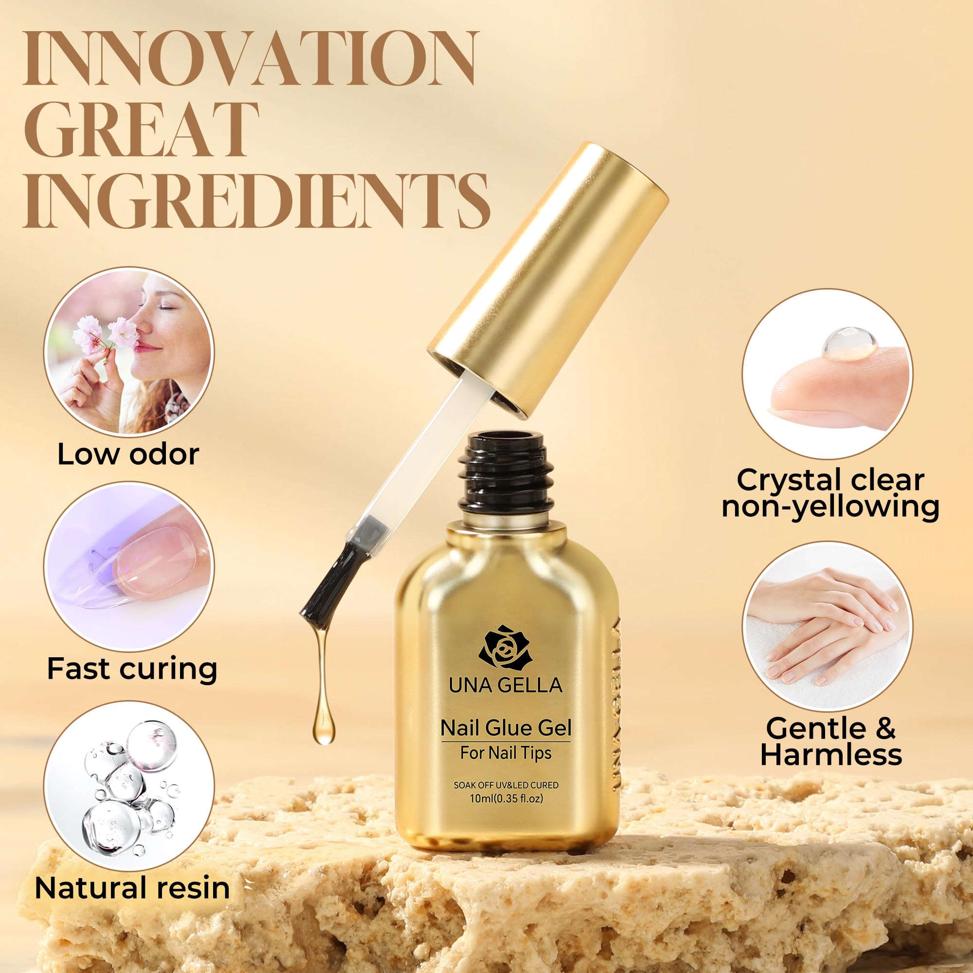 Una Gella multi purpose UV gel glue application brush