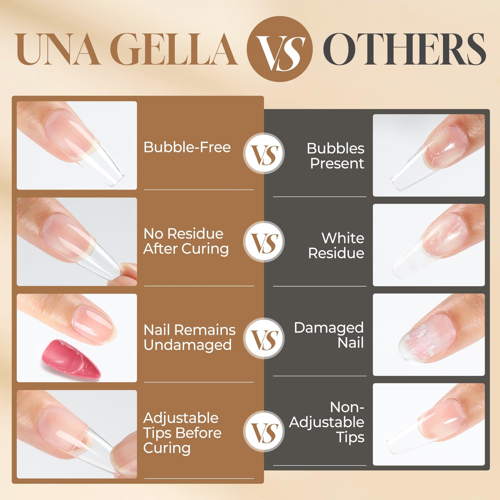 Una Gella UV LED curable gel glue for acrylic nails