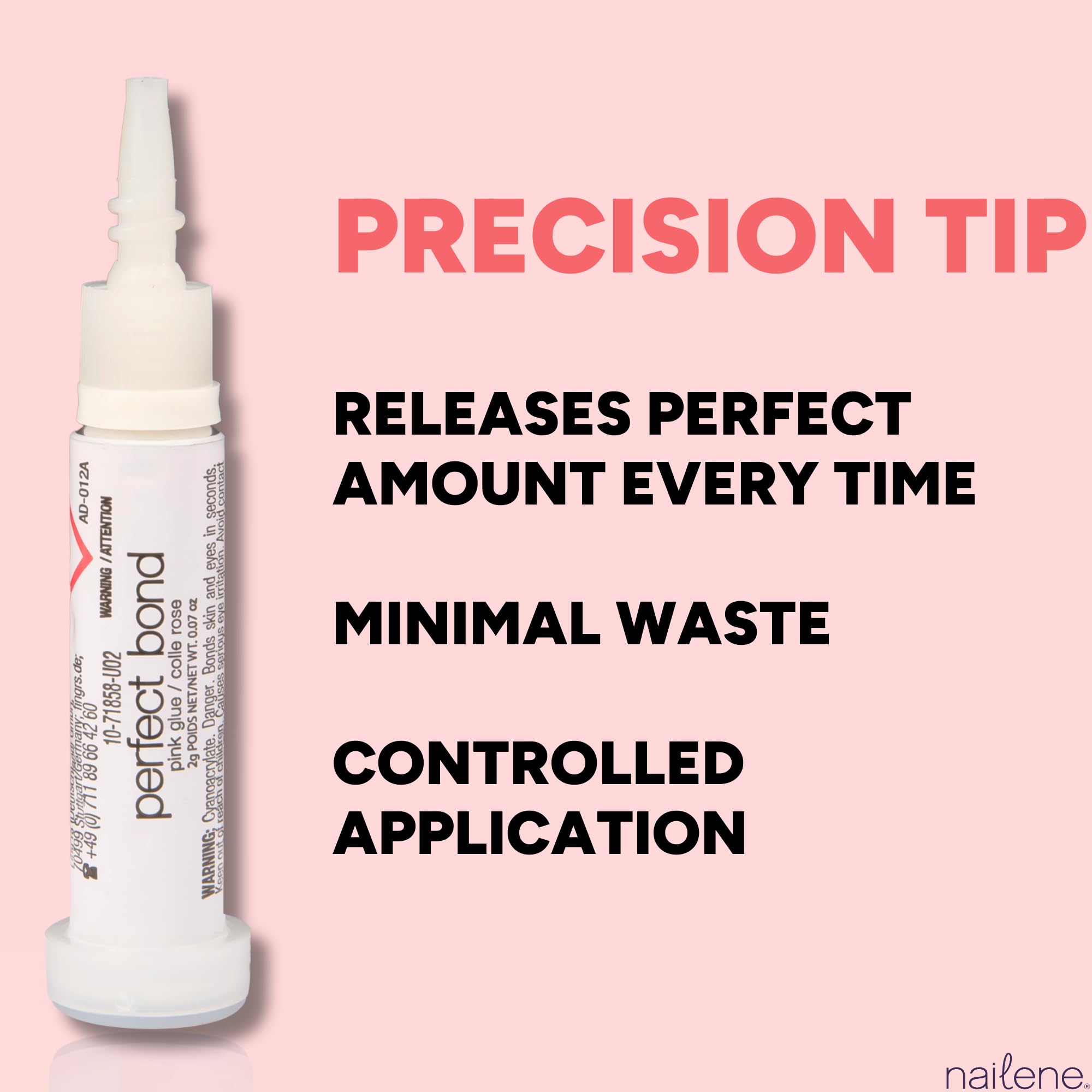 Nailene Perfect Bond glue tubes with precision tip