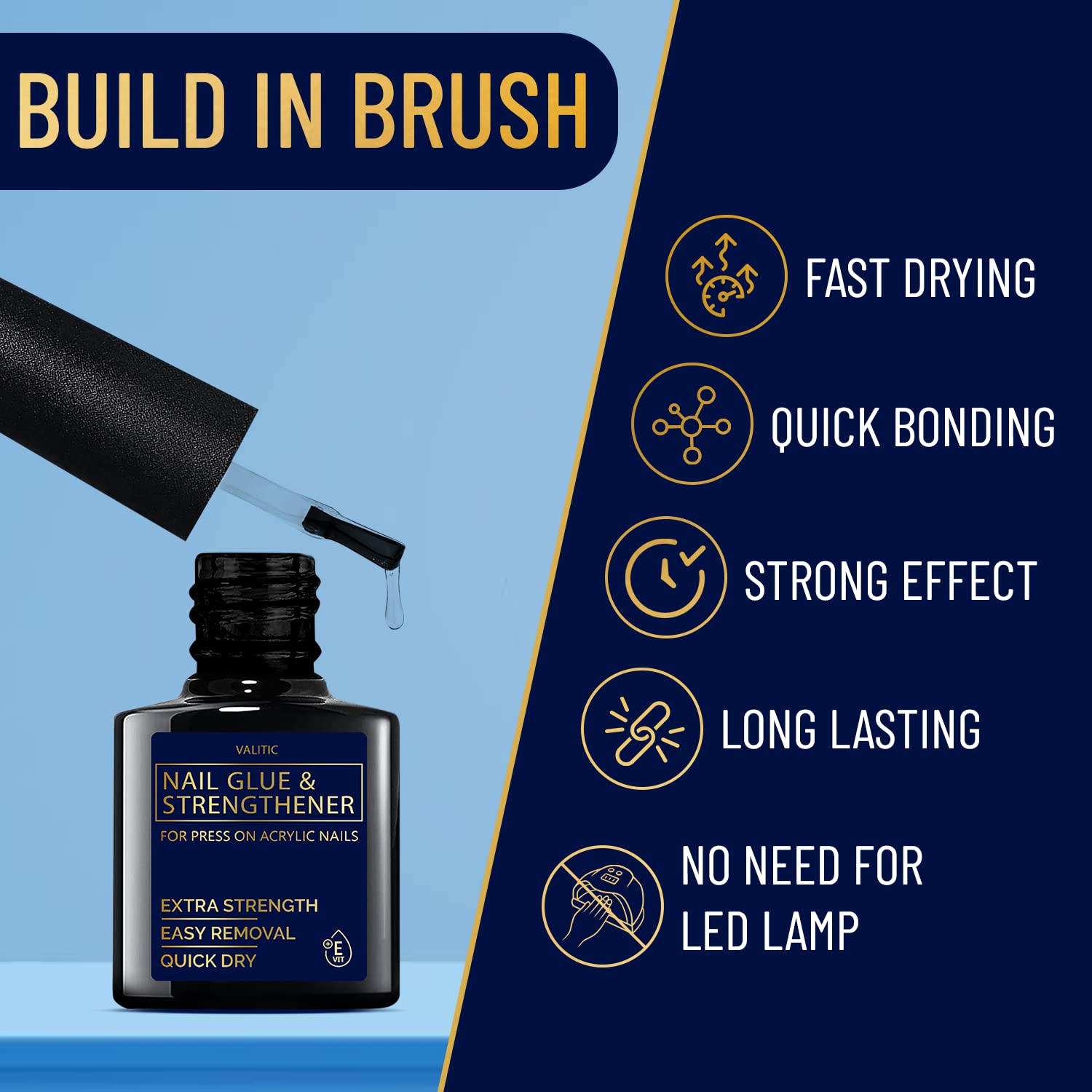 Valitic nail glue brush-on gel texture close up