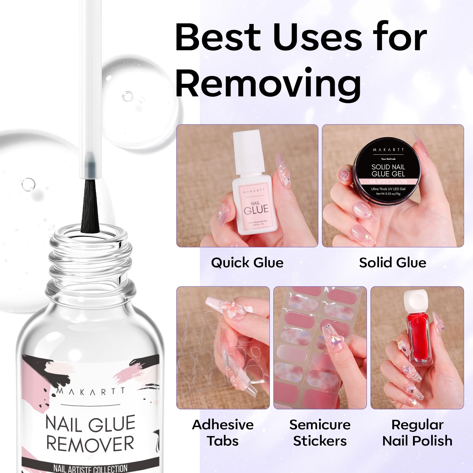 Makartt debonder bottle with applicator brush showing texture