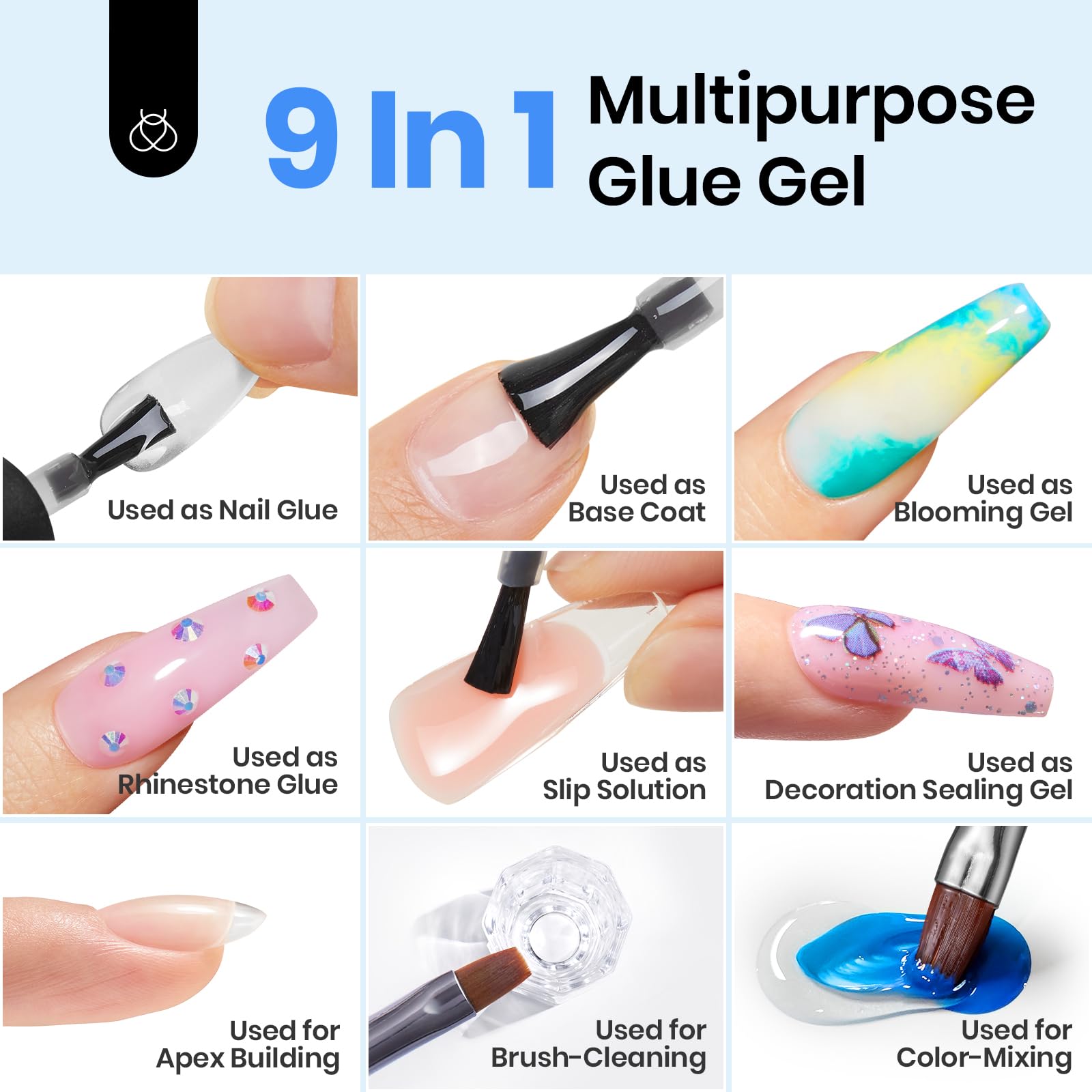Beetles nail glue gel brush applicator detail