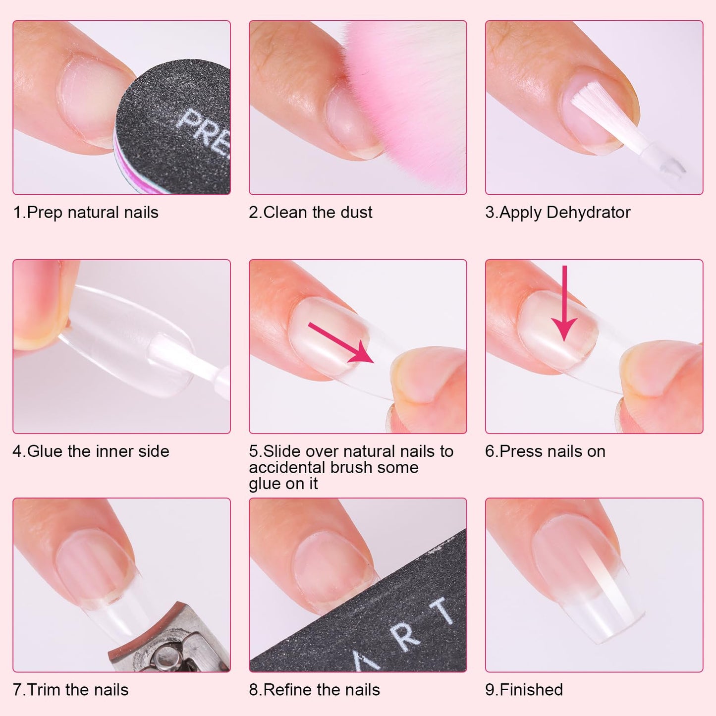 Makartt professional precision brush applicator inside the crystal clear liquid glue bottle.