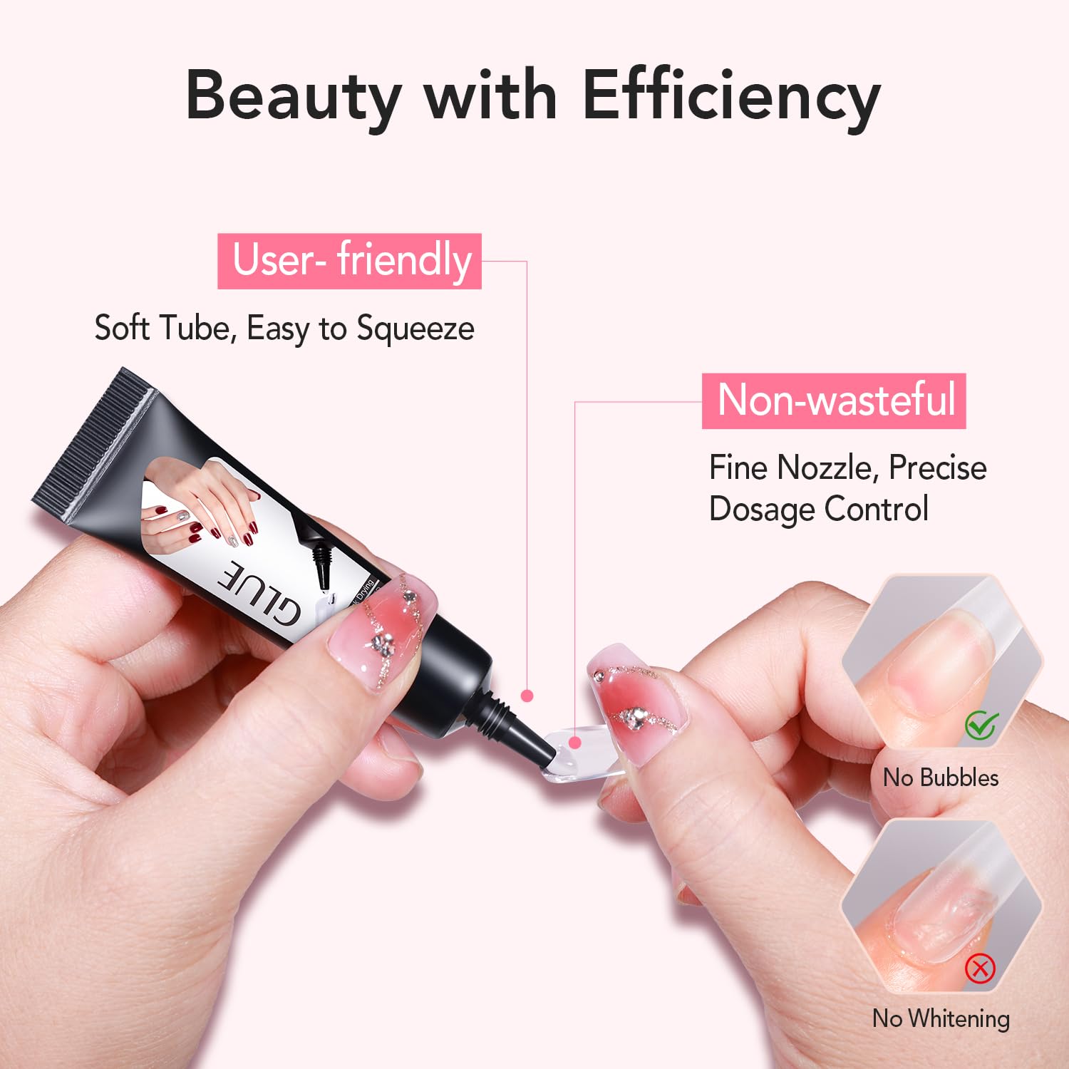 Curvlife nail glue gel tube and pinpoint remover bottle set