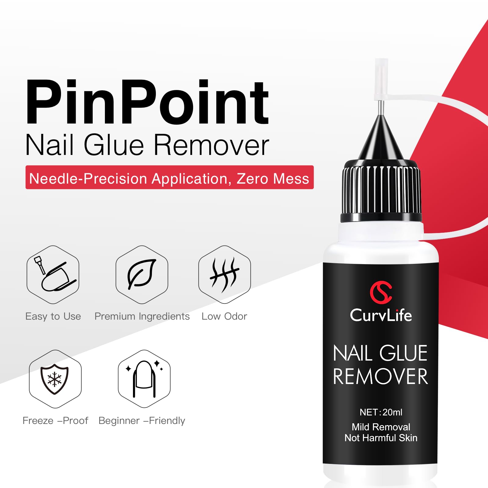 Close up of Curvlife semi-solid glue texture for nails