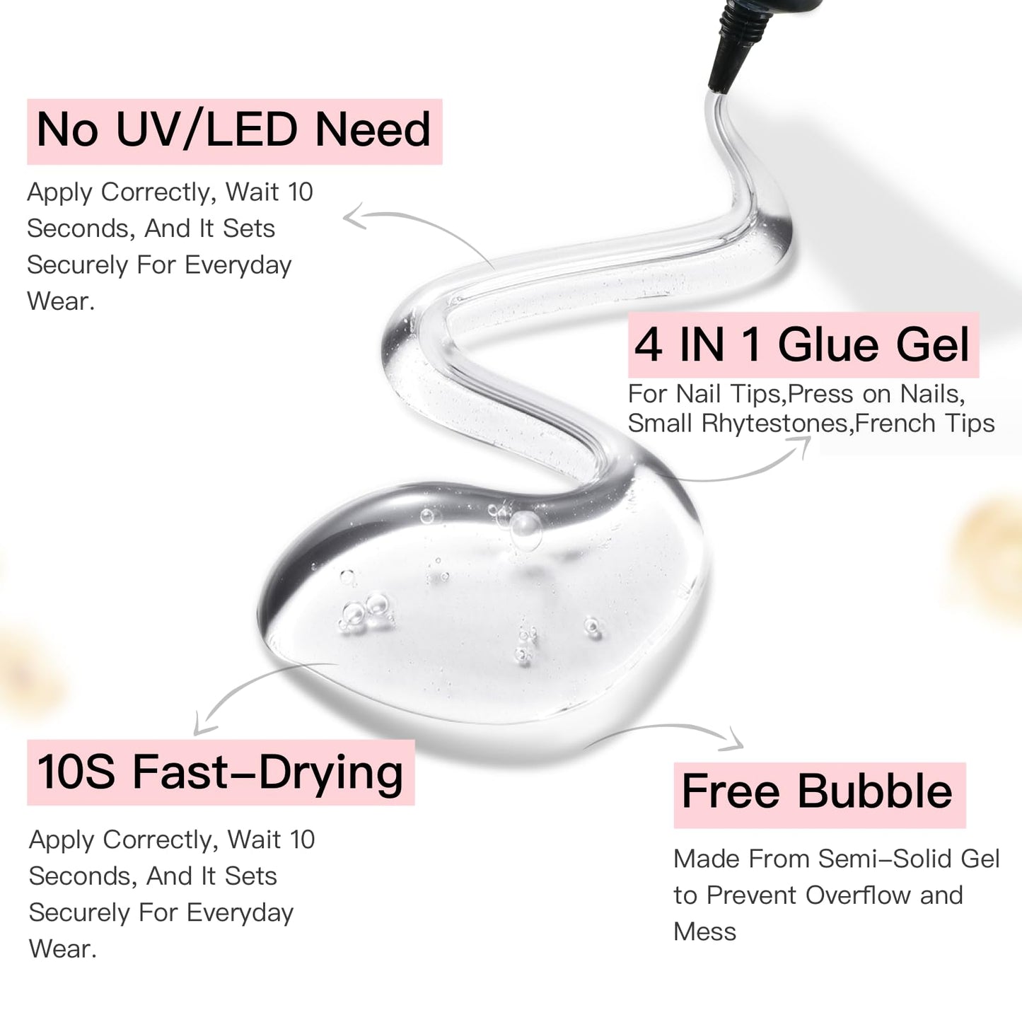 Curvlife 2pcs soft gel nail glue kit packaging