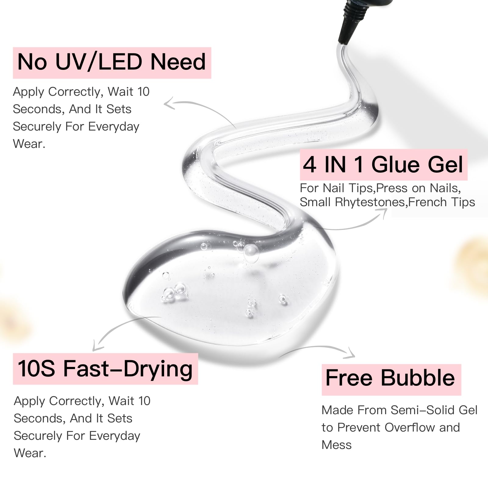 Curvlife 2pcs soft gel nail glue kit packaging