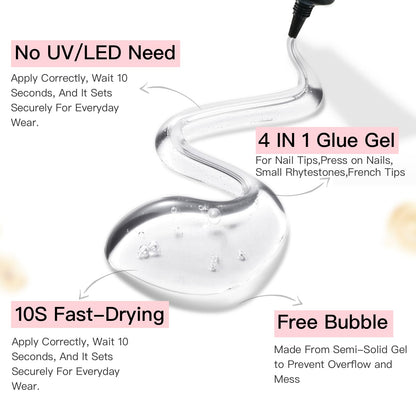 Curvlife 2pcs soft gel nail glue kit packaging