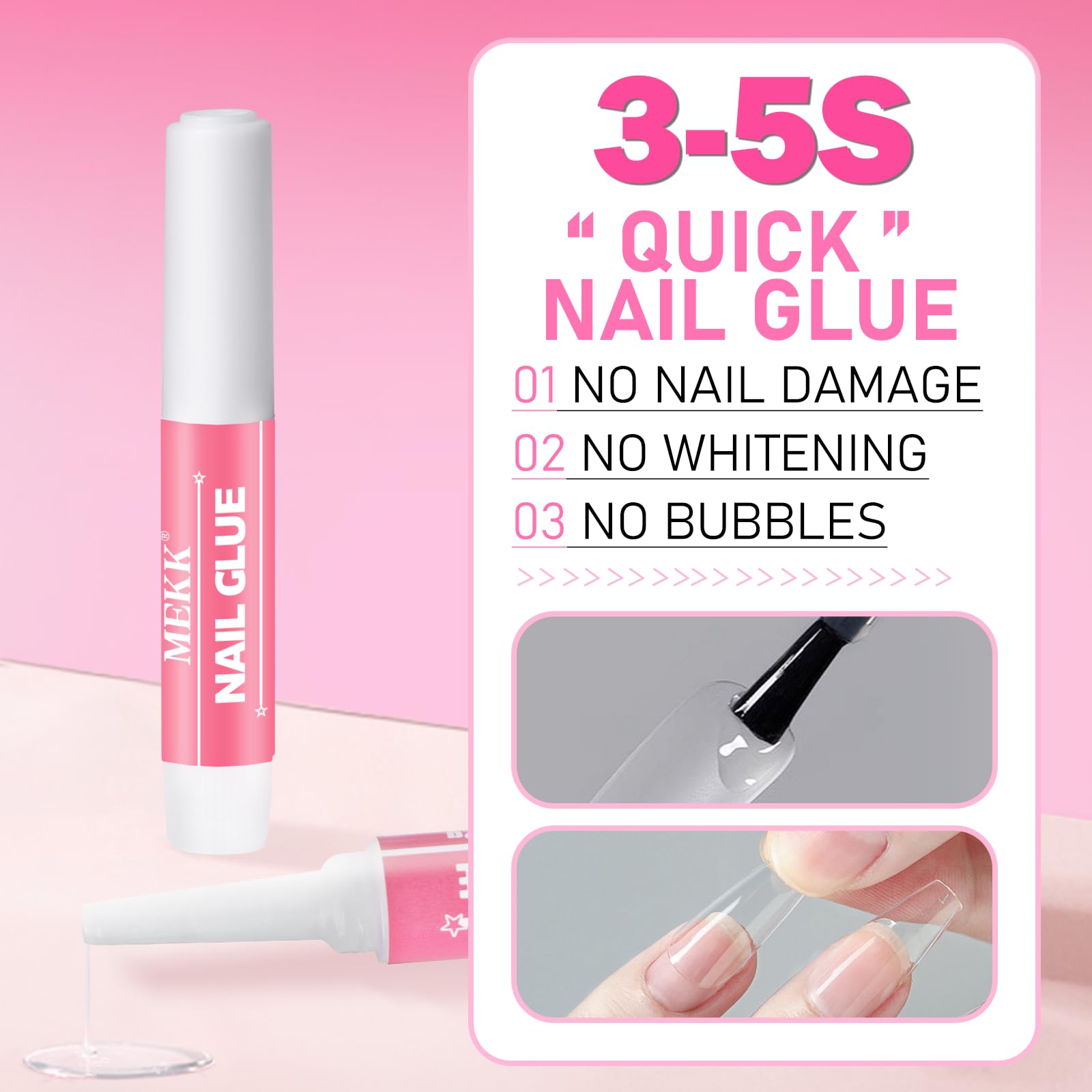 Mekk nail glue tubes for press on nails application