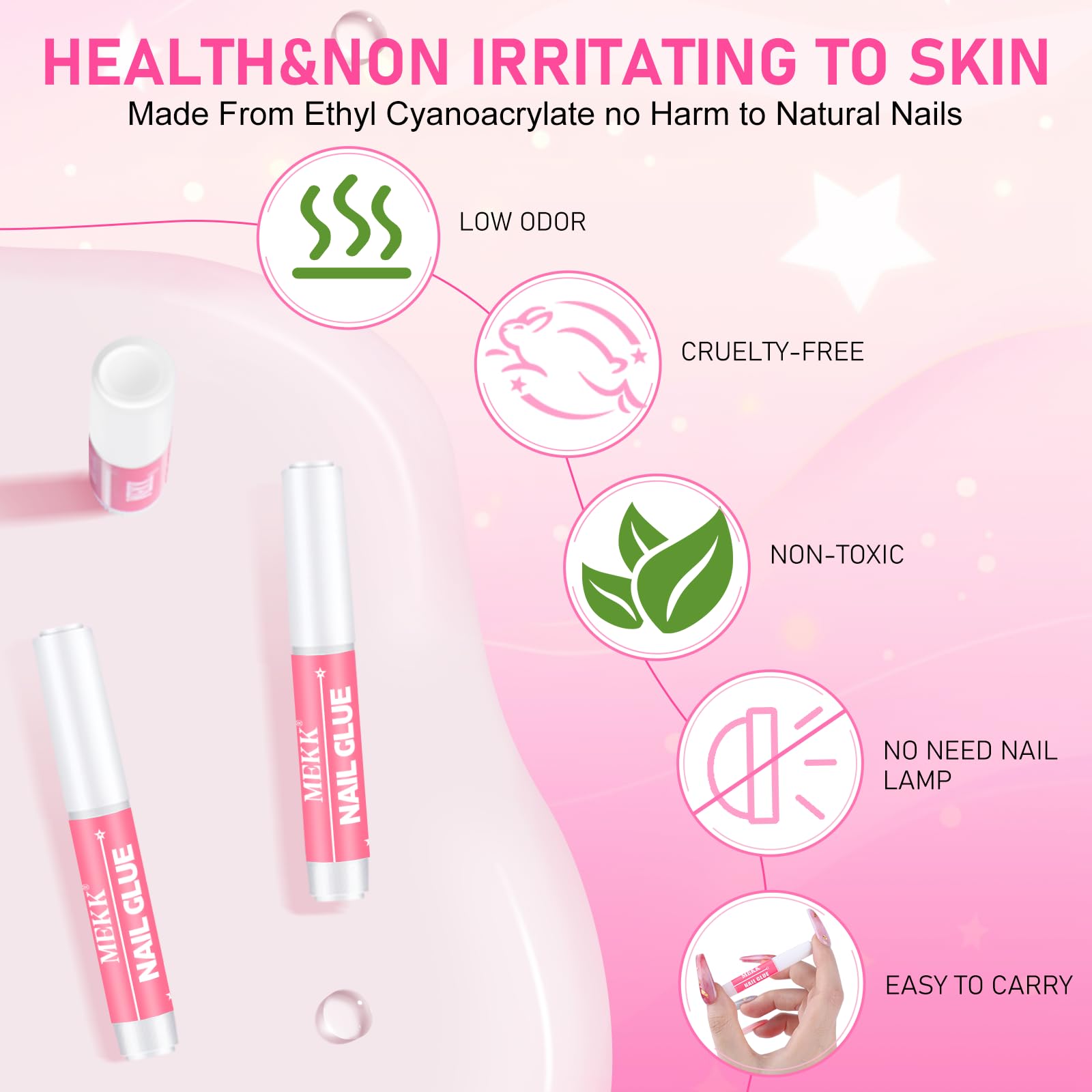 Individual 0.07 Fluid Ounce Mekk nail glue tube