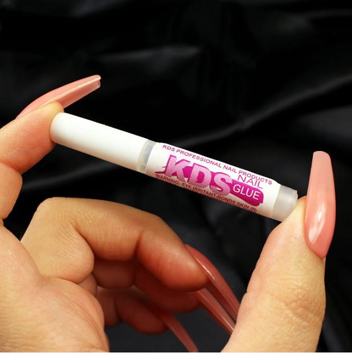 Close up of KDS super bond nail tip glue packaging