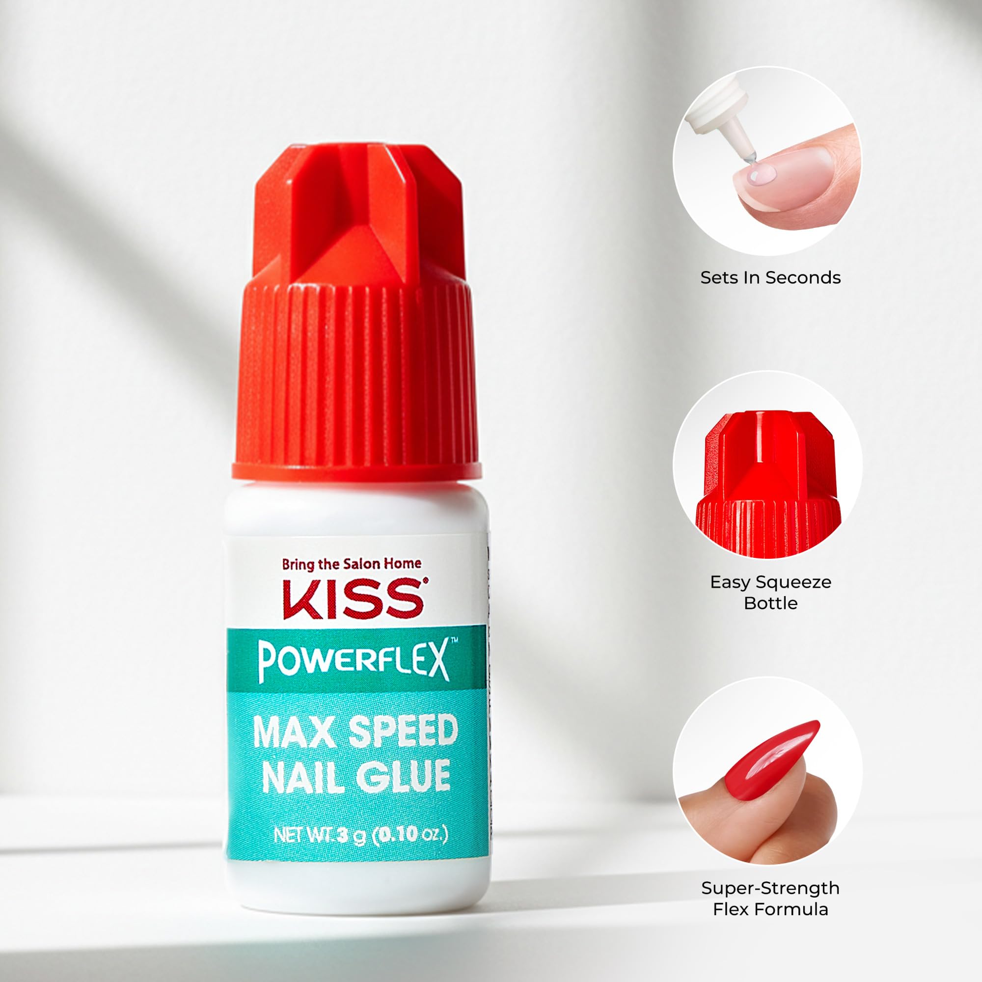 Kiss PowerFlex fast drying nail adhesive side profile