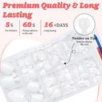 LuckForever white acrylic toe nail tips close up