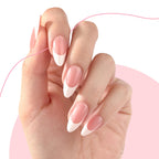 Canvalite almond shaped gel nail tips close up