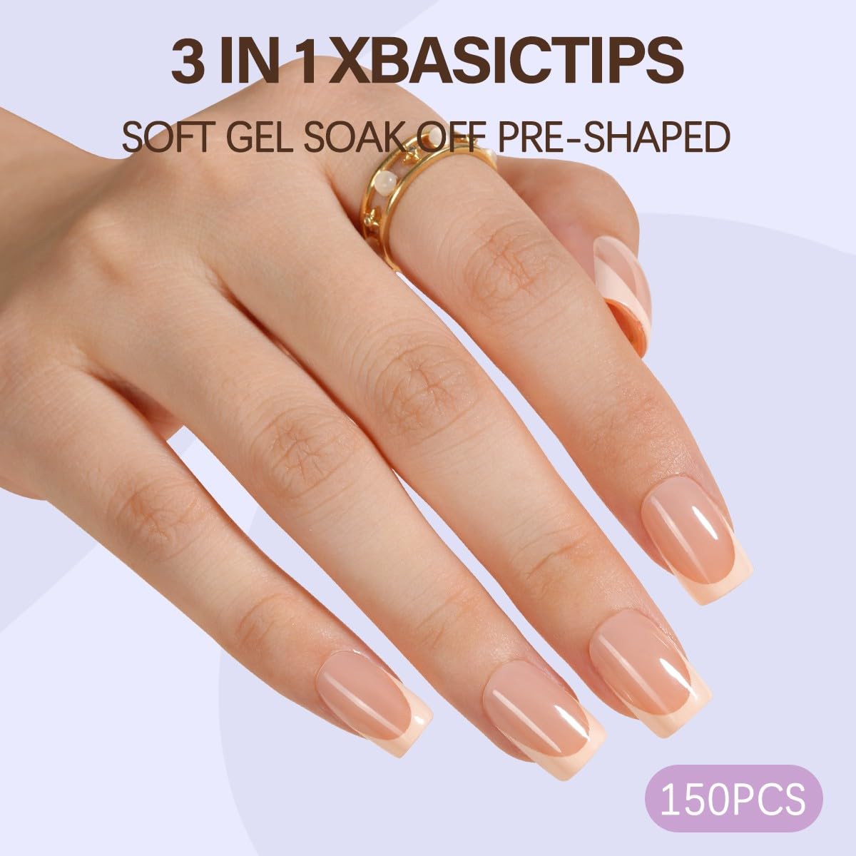 Misssix French gel nails packaging showing 150 piece count