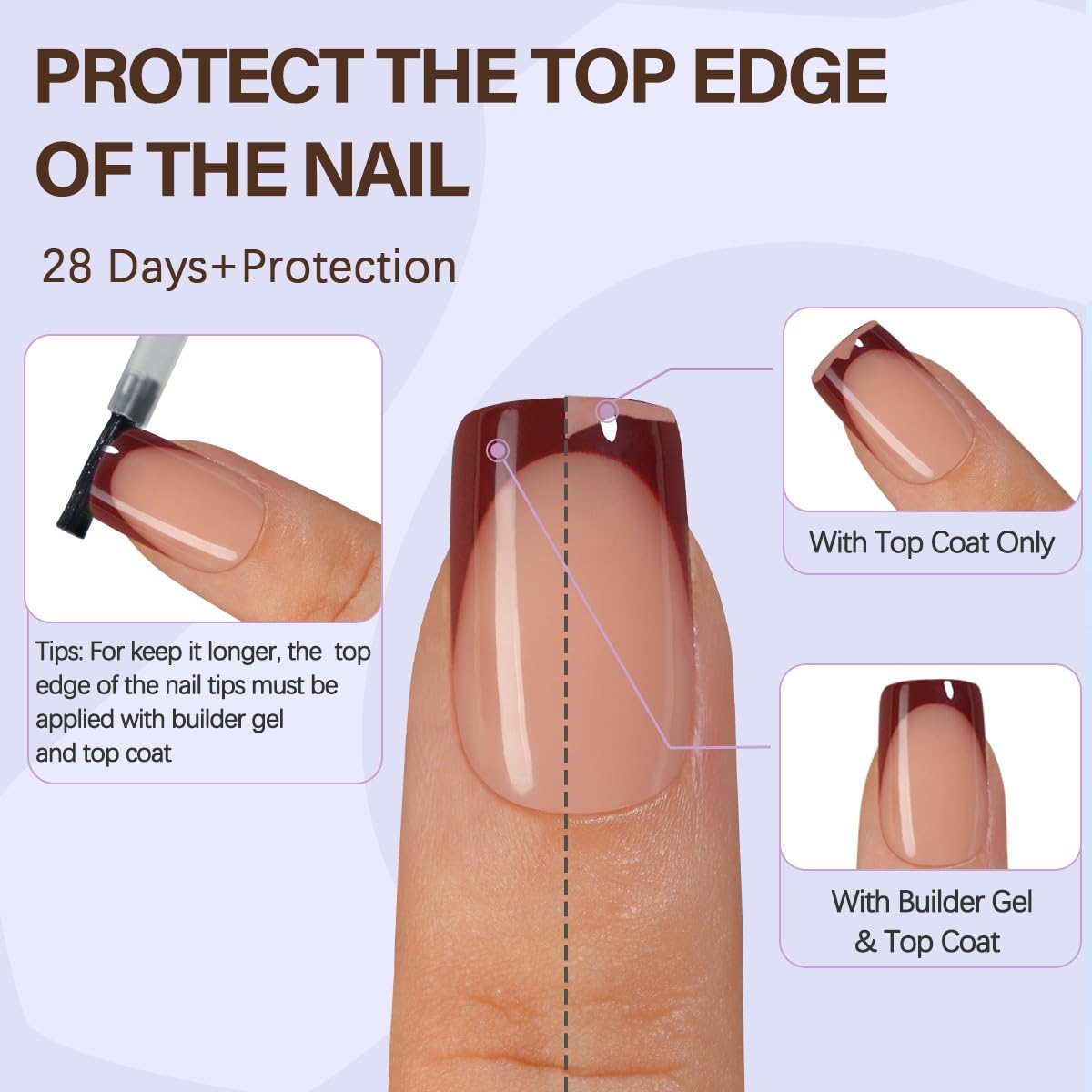 Detailed view of Misssix pre-shaped gel nail tips