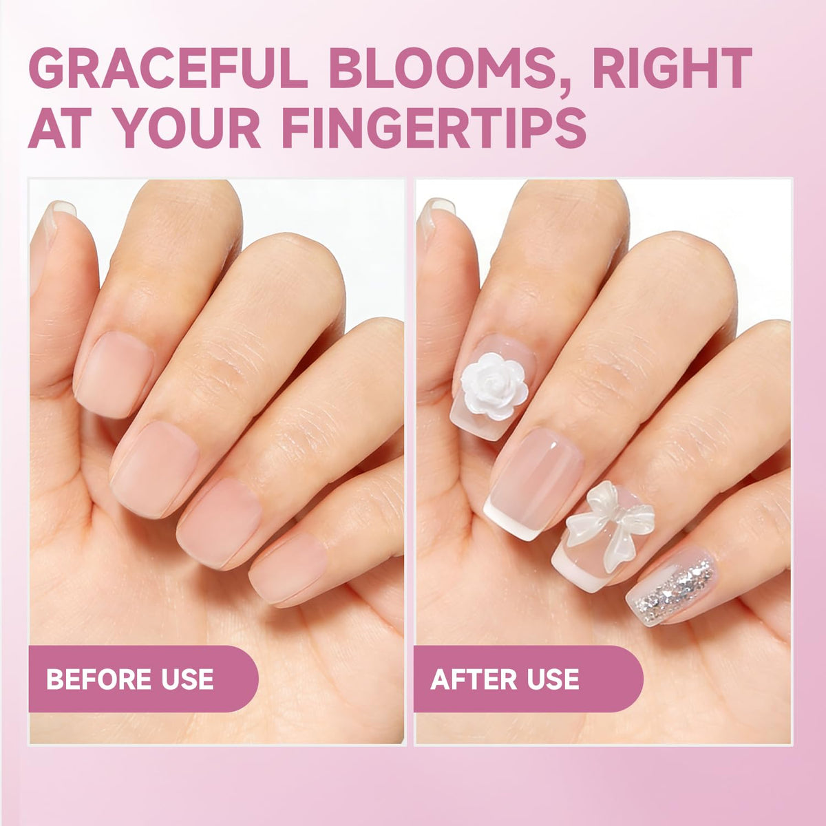 Buqikma short fake nail tips in compartment case