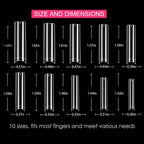 Swetidy no c curve nail tips individual size layout