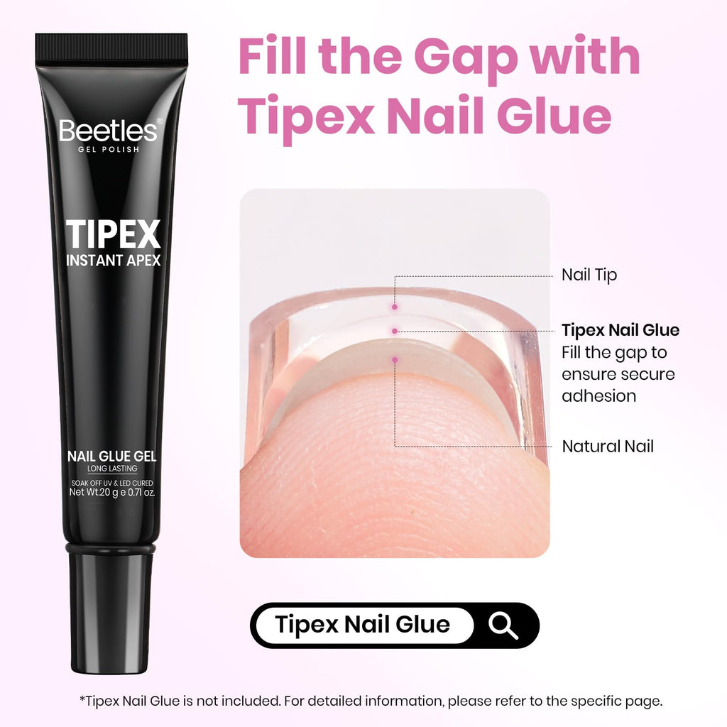 Beetles tipex nail tips natural salon finish angle
