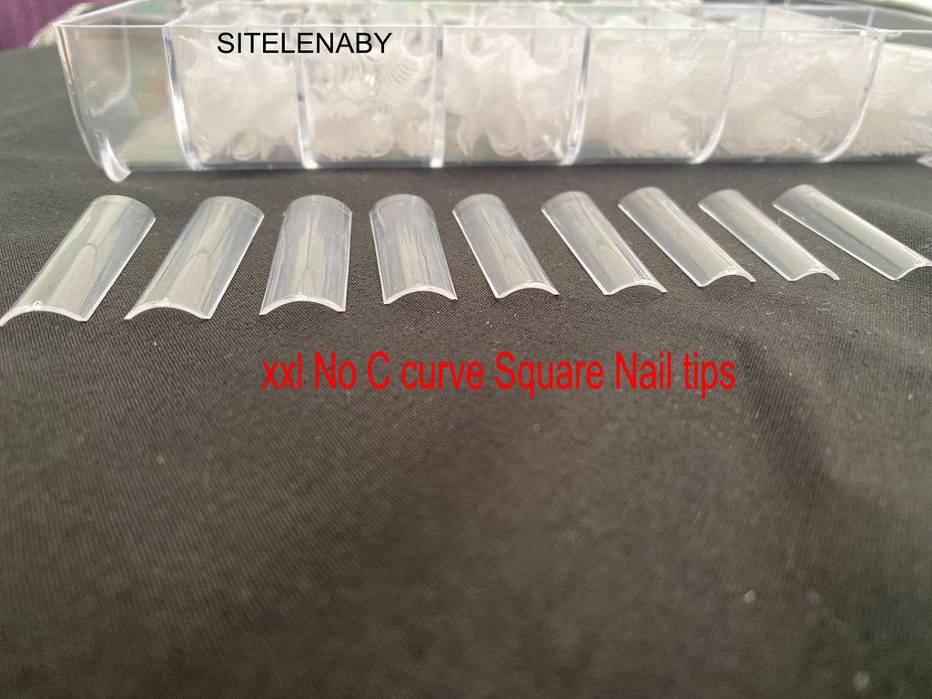 Sitelenaby 500 pieces acrylic nail extensions inside storage case