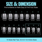 Demonstration of extra short coffin nail shape on hand